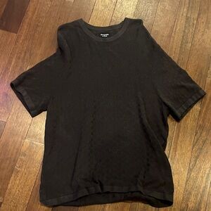 Abercrombie & Fitch Black Textured Short-Sleeve Tee